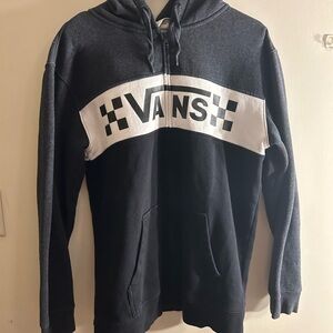 Vans Men's Charcoal and White Zip-Up Hoodie